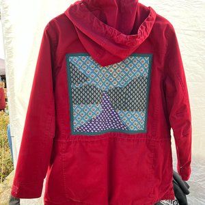 Upcycled Red patchwork Jacket